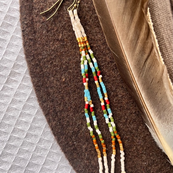 Beaded Earrings, Boho Earrings, Long Beaded Earrings, Unique Earrings - Picture 5 of 5